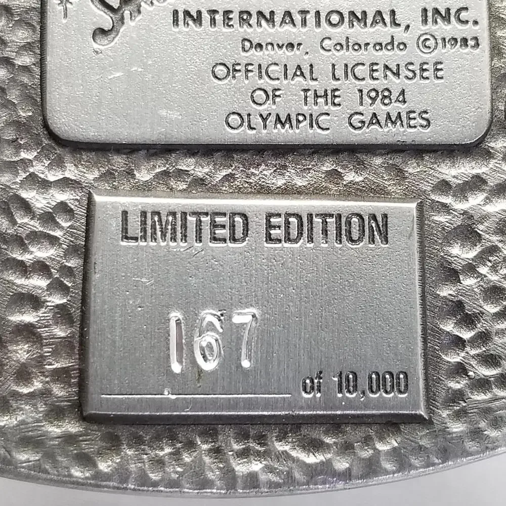 Belt Buckle 1980 Fine Pewter Los Angeles 1984 Olympics‎ Gymnastics Pommel Horse